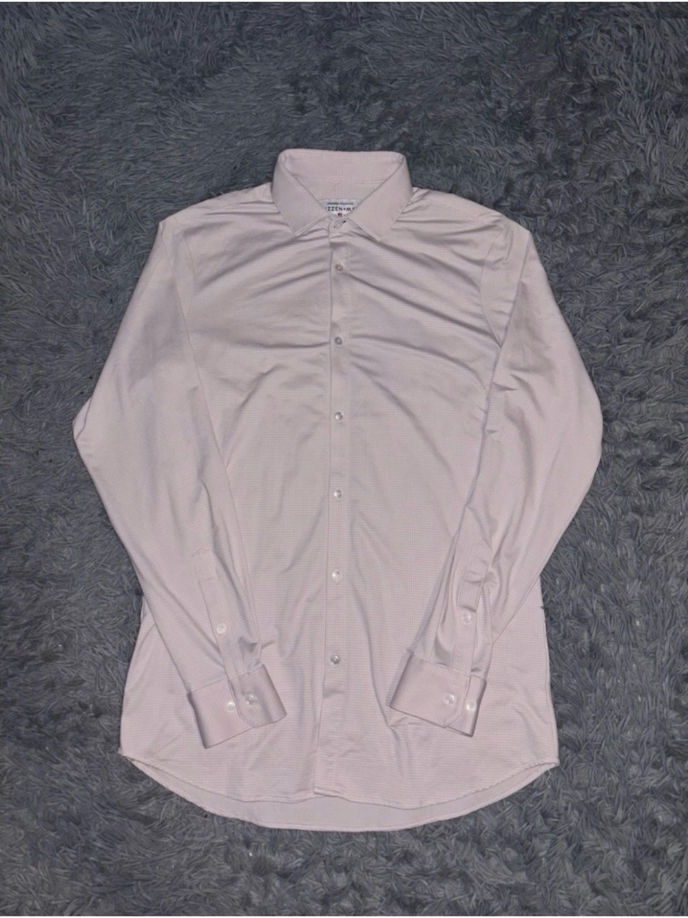 Mizzen Main Men’s Pink Trim Fit Long Sleeve Button Up Dress Shirt Size XL Tall